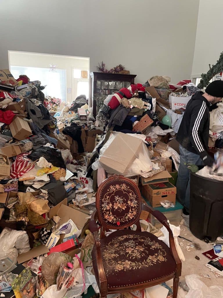 Room filled with old holiday decorations